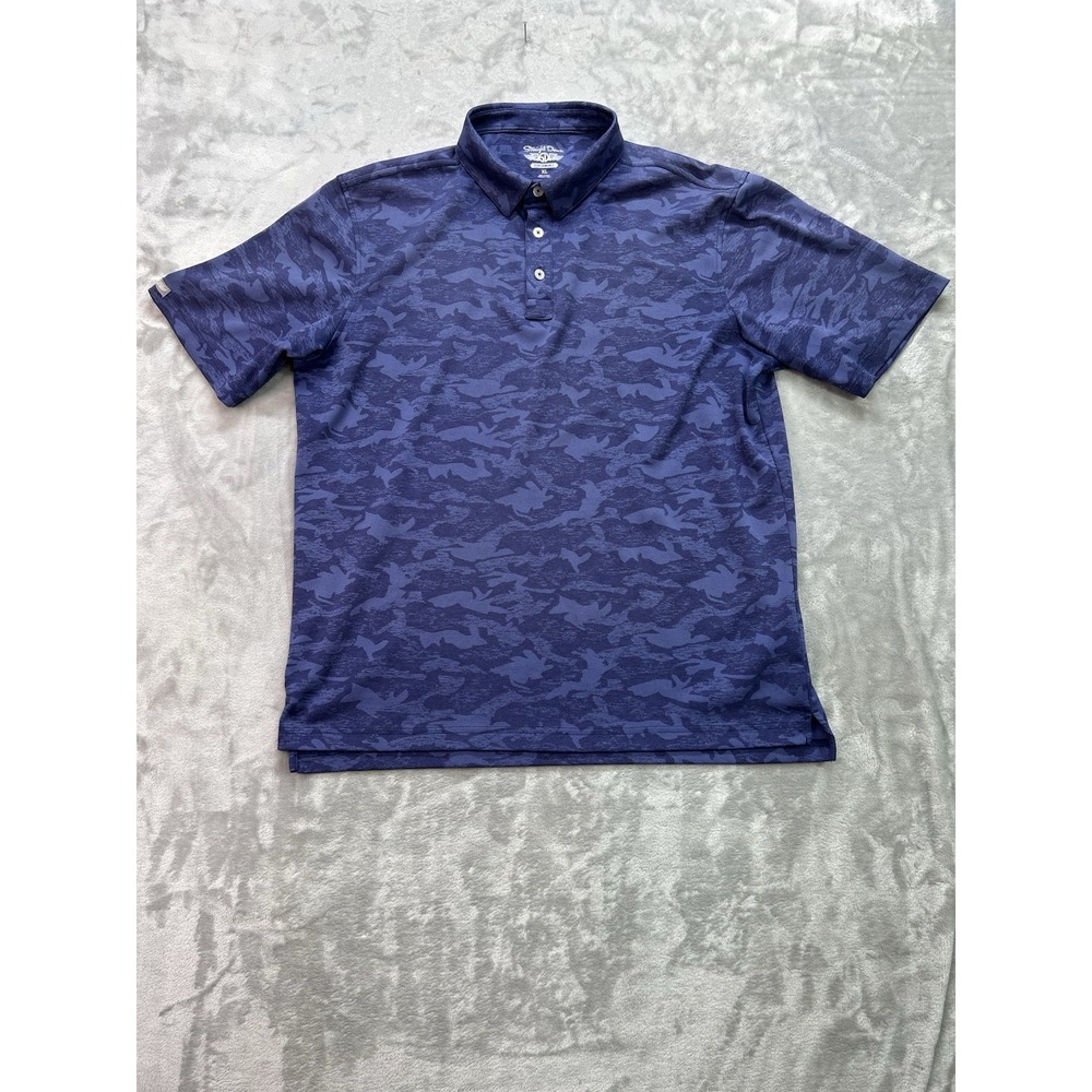 Straight Down Polo Shirt Mens XL Midnight Purple Camouflage Performance Stretch